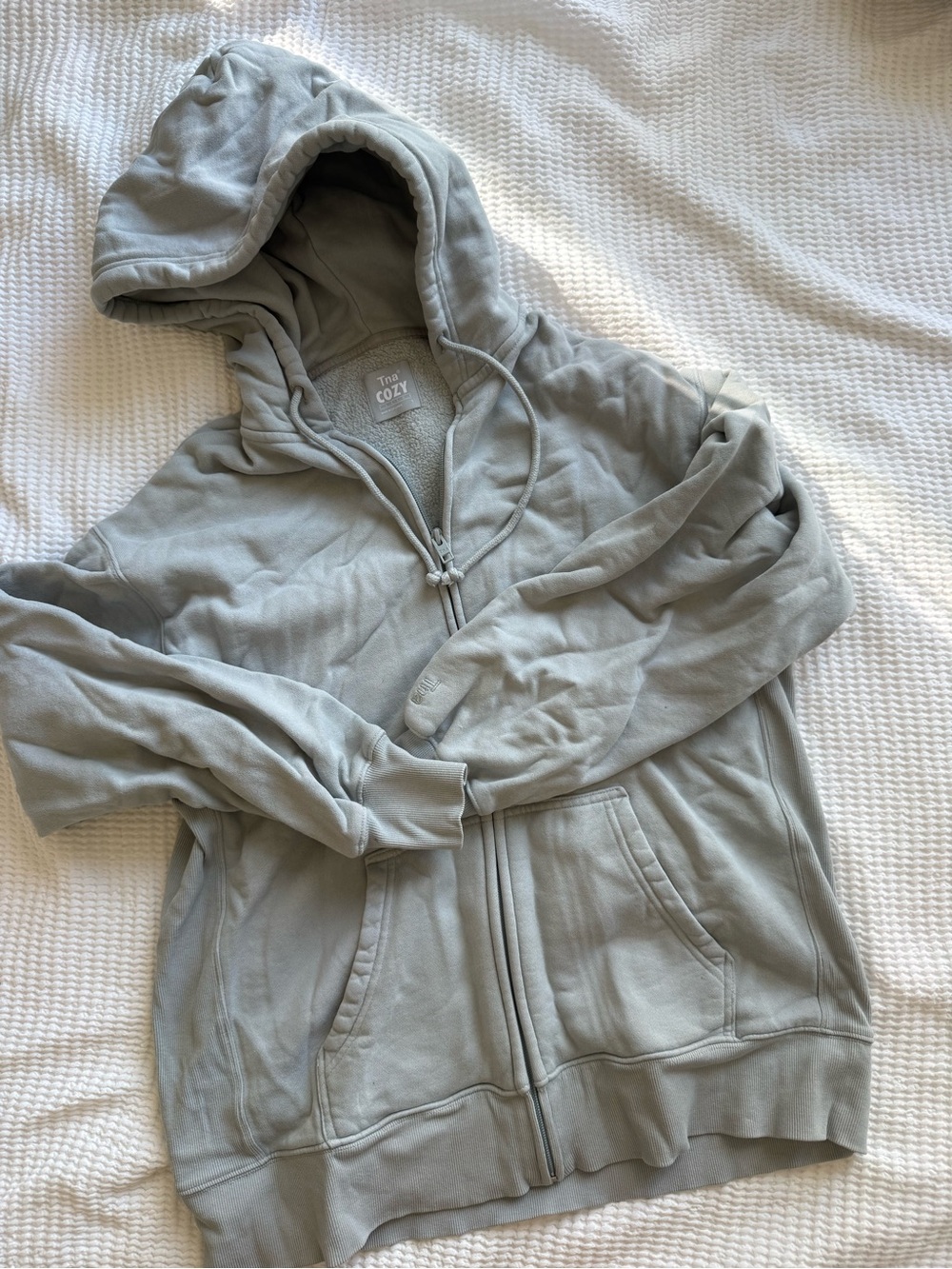 TNA Aritzia Cozy Women’s Zip-Up Hoodie Jacket - Light teal